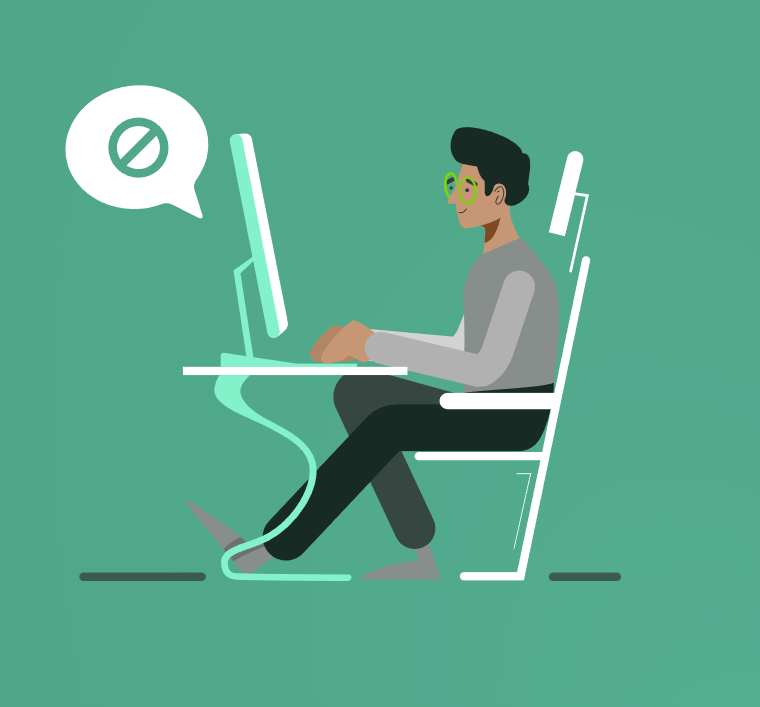 Illustration from the GPC website showing a person at a computer with an opt-out symbol